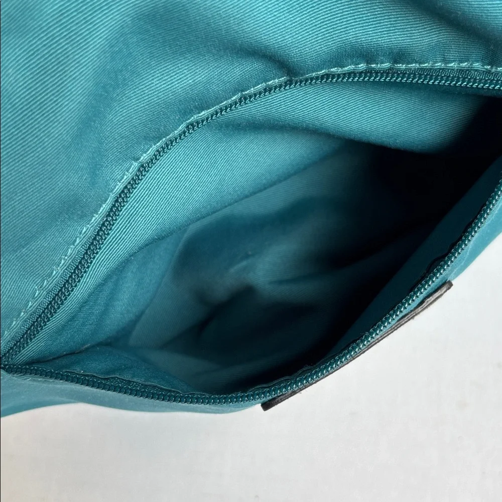 Coach Hampton Soho Black Satin Hobo Shoulder Bag, Teal Lining preowned - Picture 11 of 17